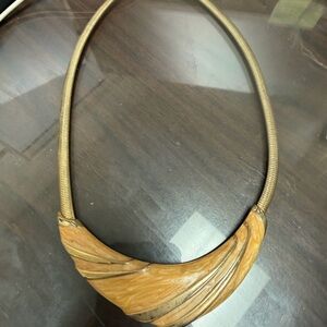 Chic Gold and Tan Women's Necklace